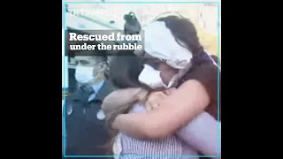 Families rejoice after being rescued from under the rubble