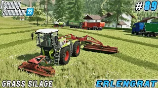 Filling and covering silo bunker with grass silage | Erlengrat Farm | Farming simulator 22 | ep #89
