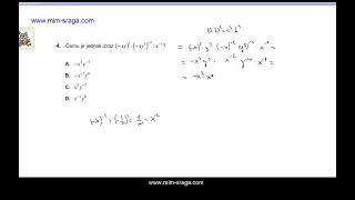 matematika državna matura - 2022. ogledni ispit ili ogledni test - zad. br. 4 -potencije za maturu