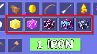 Every LUCKY BLOCK = 1 IRON in the shop.. (Roblox Bedwars)