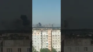 ⚡️На знищеному сьогодні ворожому склад під Херсоном почалася детонація і це надовго #Херсон