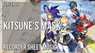 Recorder Sheet Music: How to play Kitsune's Mask (Genshin Impact) by Yu Peng Chen