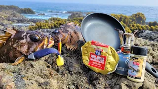 Catch and Cook Camouflage Fish on The Rocks