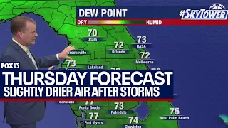 Tampa weather | slightly drier air in store