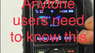 If you have a DMR Anytone u need to know this info!