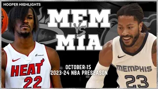 Memphis Grizzlies vs Miami Heat Full Game Highlights | Oct 15 | 2023-24 NBA Preseason