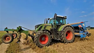 Fendt 724 Vario mit LEMKEN Saphir 7 Sämaschine und Eberhardt bei Zwischenfrucht säen!