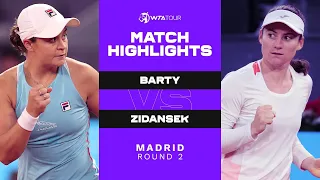 Ash Barty vs. Tamara Zidansek | 2021 Madrid Round 2 | WTA Match Highlights