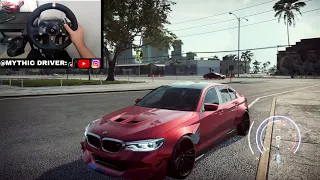 NFS Heat BMW M5 Gameplay with logitech steering wheel and shifter