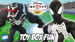 Black Suit Spiderman Disney Infinity 3.0 Toy Box Fun Gameplay