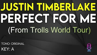 Justin Timberlake - Perfect For Me (From Trolls World Tour) - Karaoke Instrumental