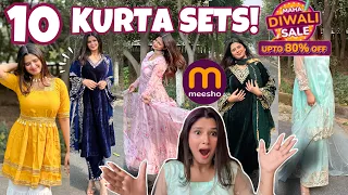 HUGE Meesho Kurta Sets Haul!😍💕Upto 80% Off -  Maha Diwali Sale Haul! Try On Haul || Rupal Yadav