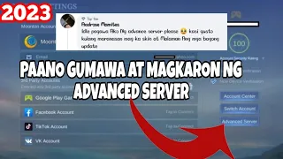 (latest update 2023) Paano Gumawa o Magkaron ng Advanced Server sa Mobile Legends