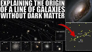 Unusual Line of Galaxies Without Dark Matter Explained