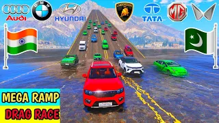 India Vs Pakistan | Gta 5 Indian Cars Vs Pakistan Cars Ramp Track Drag Race | Gta 5 Gameplay