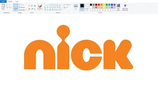 How to draw Nick Logo using Shapes in Ms Paint | Nick Logo making on computer.