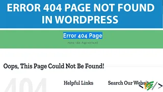 How To Fix 404 Page Not Found Errors in Wordpress | Oops, This Page Could Not Be Found!