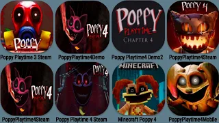 Poppy Playtime 3 Steam, Poppy Playtime4 Mobile,Poppy4 Steam Demo - ALL JUMPSCARES Updated New Hands