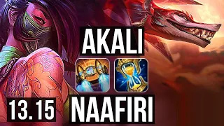 AKALI vs NAAFIRI (TOP) | 7/1/5, 1.6M mastery, 700+ games, Dominating | NA Diamond | 13.15