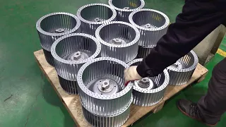 Blower Fan Manufacturing Process. Aluminum Blower Mass Production Factory