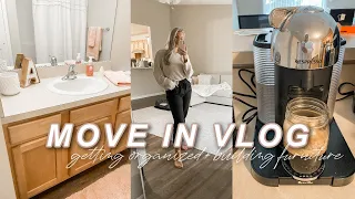 MOVE IN VLOG #3: office + bathroom organization, building furniture, more unpacking