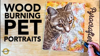 Wood Burning Pet Portraits  |  Pyrography Pet Portraits  |  Wood Burning Techniques