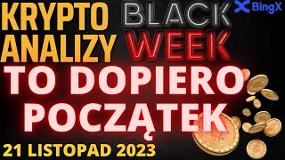 Krypto Analiza 21.11.2023 POCZĄTAK SPADKÓW? BTC/ETH/BNB/LSK/MATIC/SP500/DJI/DAX/WIG20/NASDAQ/GOLD