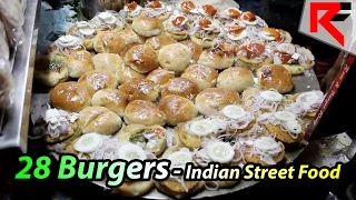 28 Burgers With Huge Butter Brick  - Indian Street Food