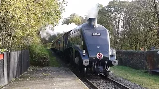 A4 60007 Sir Nigel Gresley on East Lancashire Railway general duty at Summerseat 25 October 2014