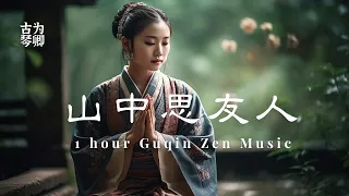 古琴《山中思友人》1 Hour Guqin Zen Music - Thinking of Friend in Mountains, Chinese Deep Meditation Music