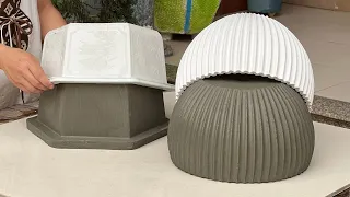 Smart Idea - Creating Cement Plant Pots From Plastic Molds