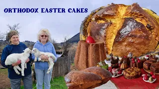 Traditional Romanian EASTER Cakes PASCA, BABE and COZONAC | RED EASTER EGGS| Orthodox Village Cookin