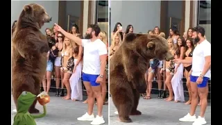Dan Bilzerian Wild Video Of Him Feeding A Giant Bear With Animal Trainer + Da Baby's Security Respon