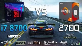 Ryzen 7 2700 vs Core i7 8700 Test in 8 Games