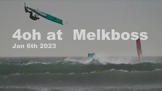 4oh at Melkboss big jumps windsurfing with Adrien Bosson and pals, Jan 6th 2023