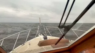 54’ Offshore Yacht in Building Seas on the Chesapeake Bay- At The Helm Training Delivery Trip