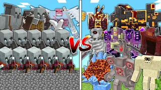 PILLAGER CASTLE vs CATACLYSM & WORLD OF BOSSES - Minecraft Mob Battle