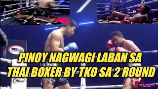 Latest update jan 25 2023 Pinoy Boxer herlan gomez Win by tko against thai boxer khamoon.