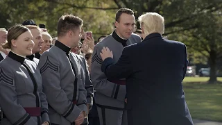 President Trump Boards Marine One for Georgia