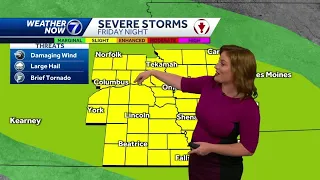 Isolated thunderstorms overnight Thursday, scattered storms Friday night