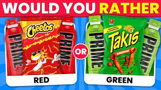 Would You Rather RED vs GREEN Food Edition! 🍎🍏