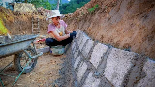 Build And Embankment of Solid Pond With DIY Brick - Ep2 / Ngân Daily Life