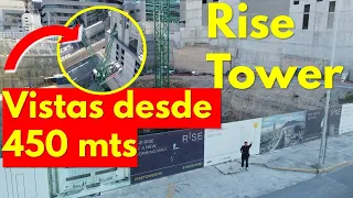 ¿Cuánto mide la TORRE RISE? Subimos el DRONE hasta 450mts de altura. Avance TORRE RISE #edificios