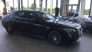 Mercedes-Benz of St. Louis featuring the 2021S580V4 in Obsidian Black metallic and Black Leather