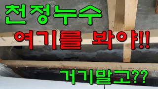 천정 누수 어디서 들어오는지 알아야 고치지...