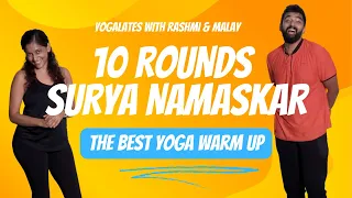 10 Rounds Surya Namaskar | Best Yoga Warm Up for Weightloss | Sun Salutations |Yogalates with Rashmi