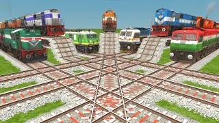 India Locomotives Risky Railroad🤩Trains Crossing Abhay Train Railroad Track//train simulator classic