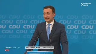 CDU-Generalsekretär Paul Ziemiak (CDU) zu den Wahlergebnissen am 01.09.19