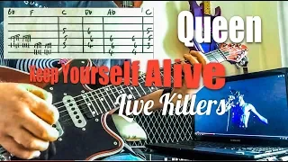 Queen-  Keep Yourself Alive - Live Killers - Guitar Play Along (Guitar Tab)