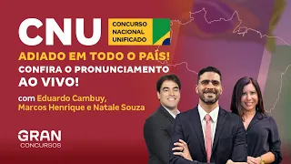 CNU: URGENTE! Governo adia provas do Enem dos Concursos! VEJA AO VIVO